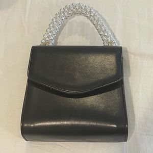 Topshop Imitation Pearl Faux Leather Handbag
